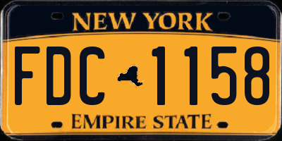 NY license plate FDC1158