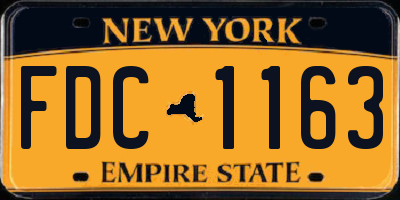 NY license plate FDC1163