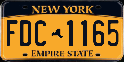 NY license plate FDC1165
