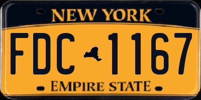 NY license plate FDC1167