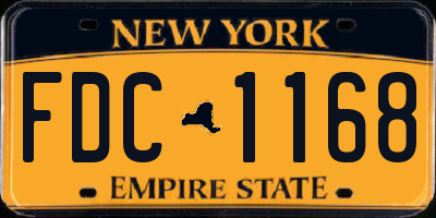 NY license plate FDC1168