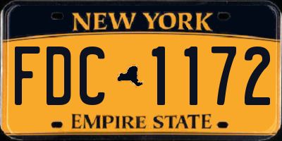 NY license plate FDC1172