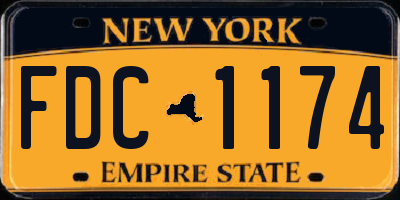 NY license plate FDC1174