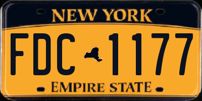 NY license plate FDC1177