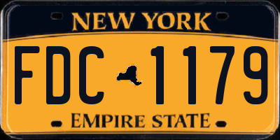NY license plate FDC1179