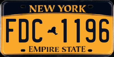NY license plate FDC1196