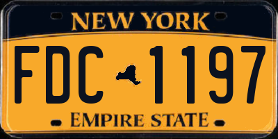 NY license plate FDC1197