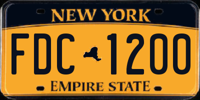 NY license plate FDC1200