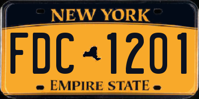 NY license plate FDC1201