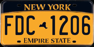 NY license plate FDC1206
