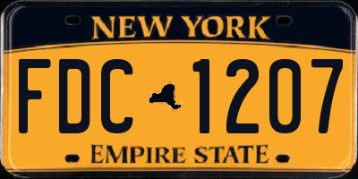 NY license plate FDC1207