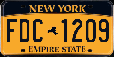NY license plate FDC1209