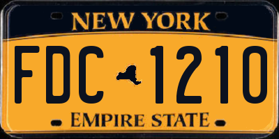 NY license plate FDC1210