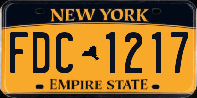 NY license plate FDC1217