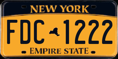 NY license plate FDC1222
