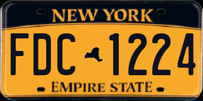NY license plate FDC1224