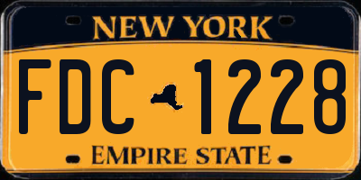 NY license plate FDC1228