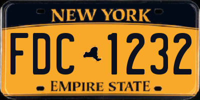 NY license plate FDC1232