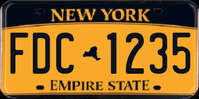 NY license plate FDC1235