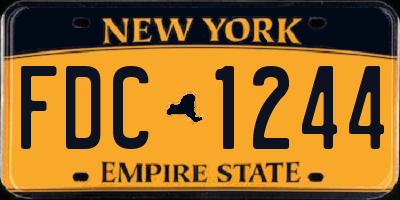 NY license plate FDC1244