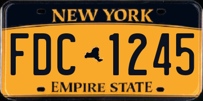 NY license plate FDC1245