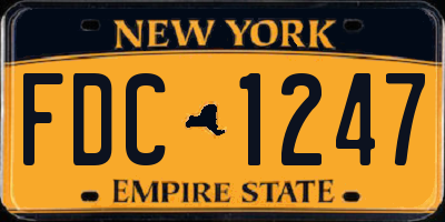 NY license plate FDC1247