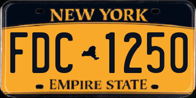 NY license plate FDC1250