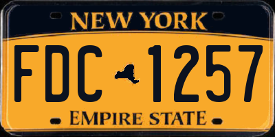 NY license plate FDC1257