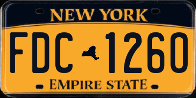 NY license plate FDC1260