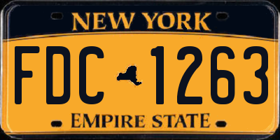 NY license plate FDC1263