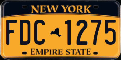 NY license plate FDC1275