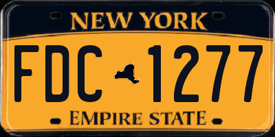 NY license plate FDC1277
