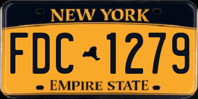 NY license plate FDC1279