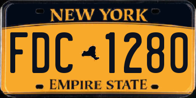 NY license plate FDC1280