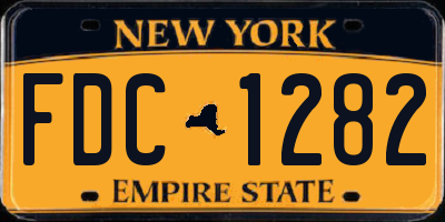NY license plate FDC1282