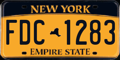 NY license plate FDC1283