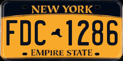 NY license plate FDC1286