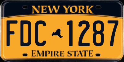 NY license plate FDC1287