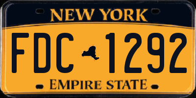 NY license plate FDC1292