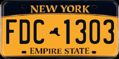 NY license plate FDC1303