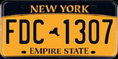 NY license plate FDC1307