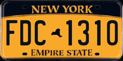 NY license plate FDC1310