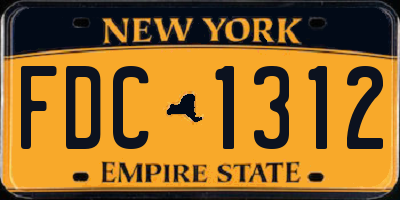 NY license plate FDC1312