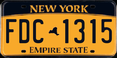 NY license plate FDC1315