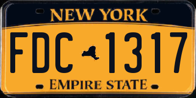 NY license plate FDC1317