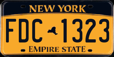 NY license plate FDC1323