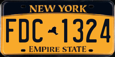 NY license plate FDC1324