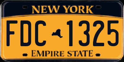 NY license plate FDC1325