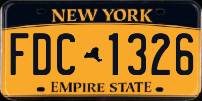 NY license plate FDC1326