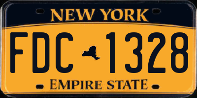NY license plate FDC1328